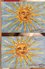 Two Sunshine Faces 5 x 7 on Board